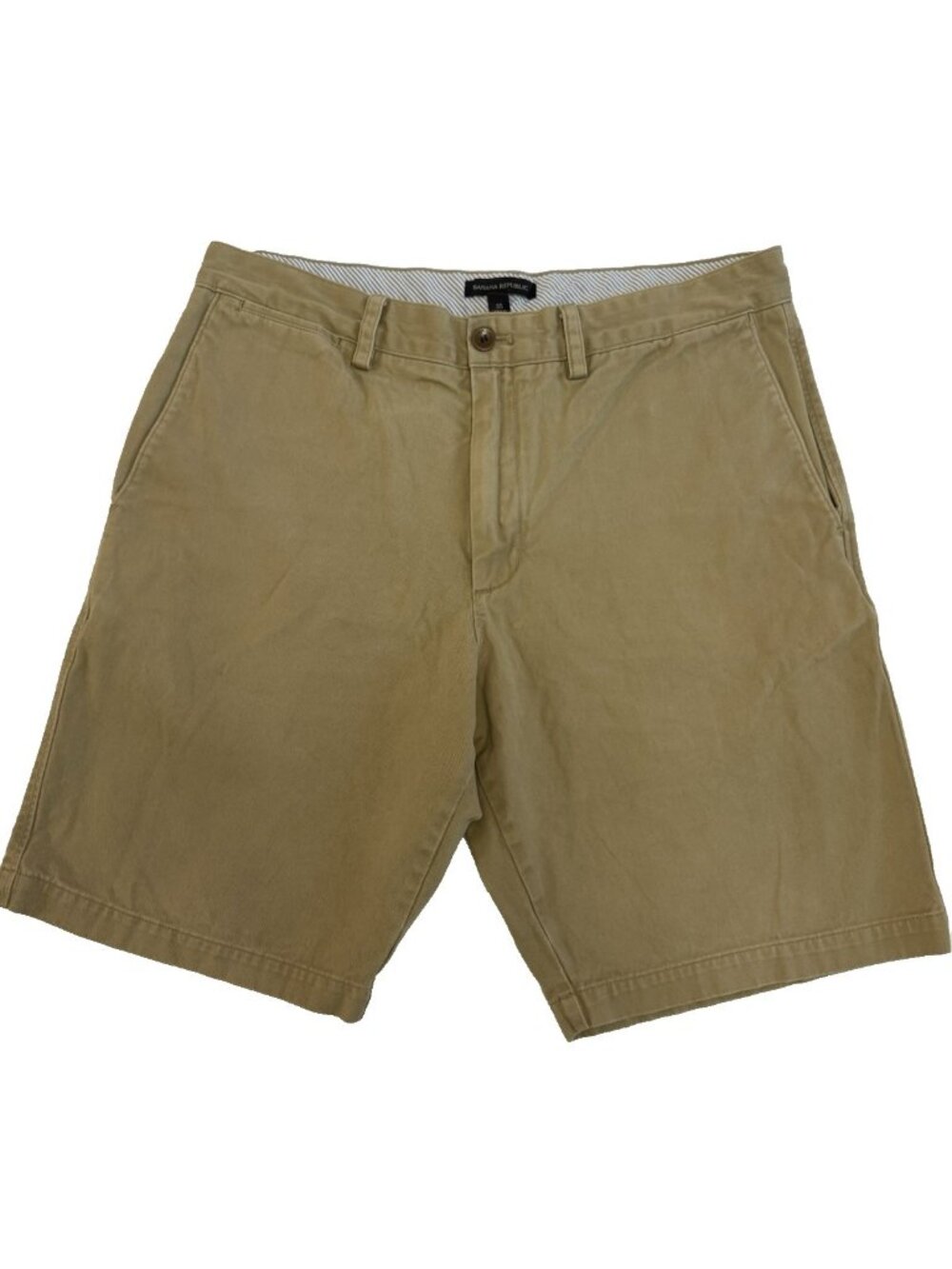 Banana Republic Khaki Shorts Mens Size 35 Chino Flat Front Cotton Beige Casual
